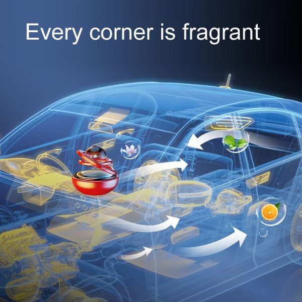 Interstellar Vast Solar Rotating Car Aromatherapy Ornaments, Color: Black - Image 5