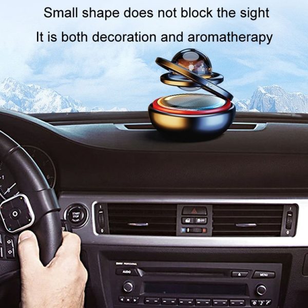 Interstellar Vast Solar Rotating Car Aromatherapy Ornaments, Color: Black - Image 6