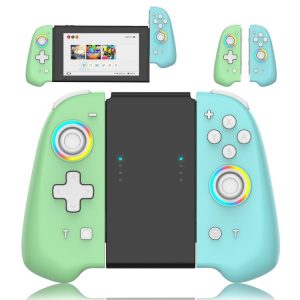 Switch Joycon With Colorful Light Left And Right Handle (White Button)