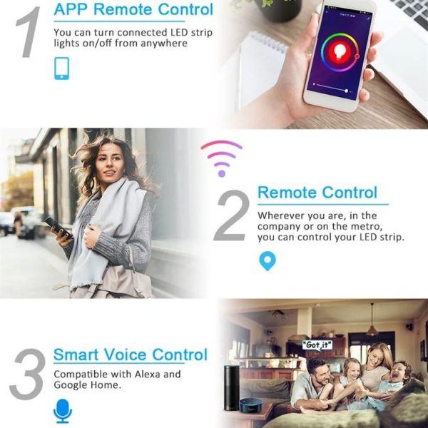 Double Out Graffiti WiFi RGB Light Controller 5V 12V Low Voltage Infrared Sound Control LED Controller - Image 7
