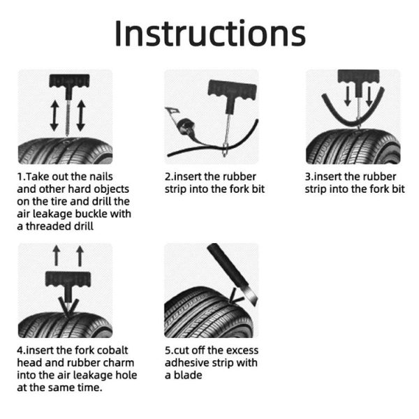 4pcs Automotive Vacuum Tire Repair Tool Car Tire Patching Instrument Set - Image 3