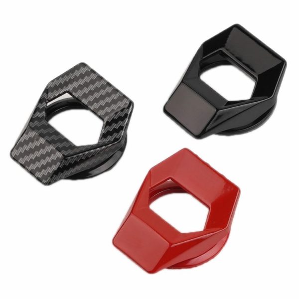 Car One-button Start Decorative Ring Knob Type Ignition Device Protective Cover (Carbon Fiber) - Image 2