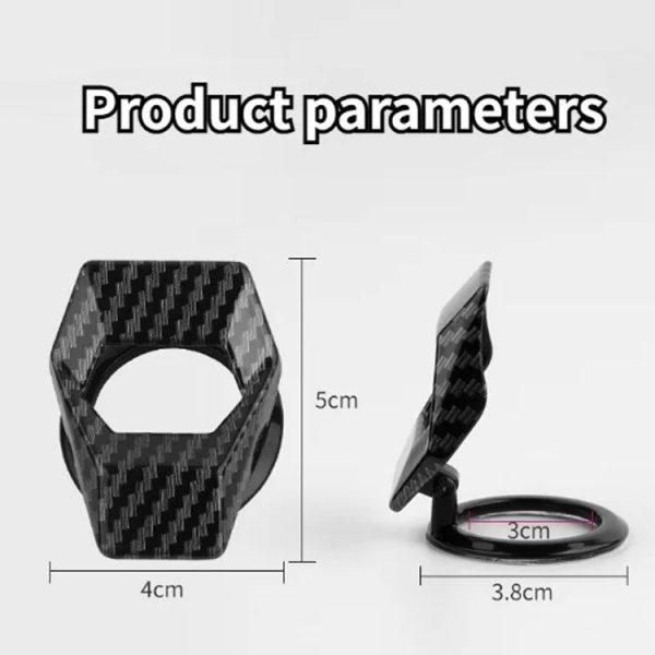 Car One-button Start Decorative Ring Knob Type Ignition Device Protective Cover (Carbon Fiber) - Image 3