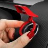 Car One-button Start Decorative Ring Knob Type Ignition Device Protective Cover (Carbon Fiber) - Image 7