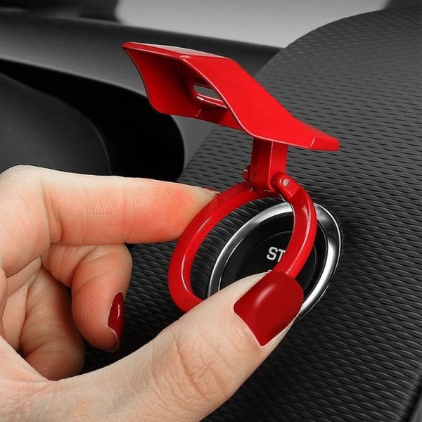Car One-button Start Decorative Ring Knob Type Ignition Device Protective Cover (Carbon Fiber) - Image 7