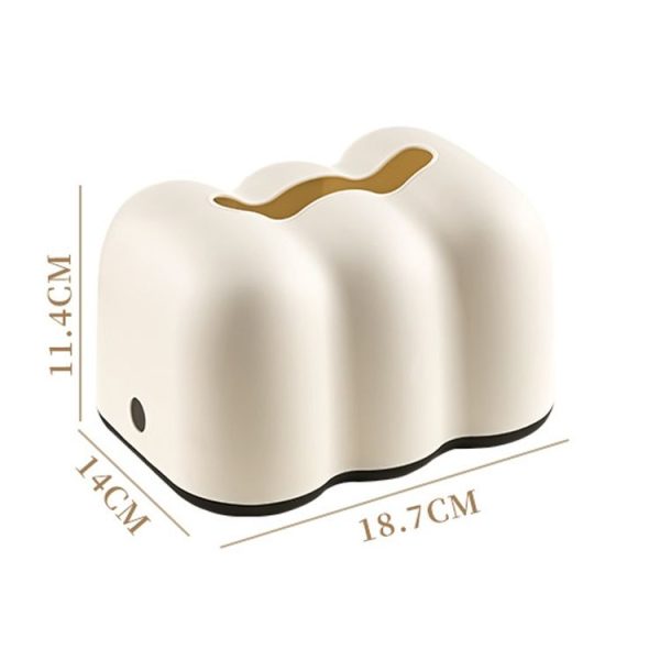 Cloud Tissue Box Tabletop Cream Style Wall Hanging Plastic Napkins Holder (White) - Image 2
