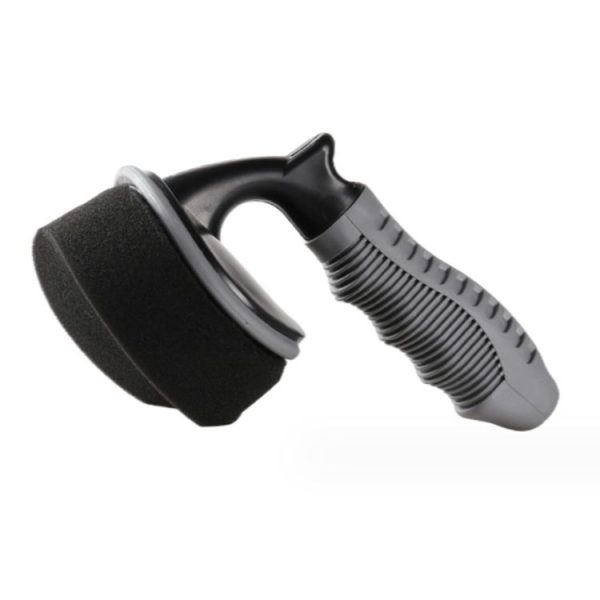 Durable Car Tire Waxing Curved Sponge Brush (Sponge+Handle) - Image 2