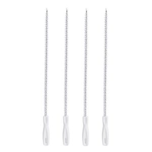 4pcs Pipe Brush Household Hair Cleaning Anti-Blockage Cleaning Rod Multi-Function Drainage Tools (White)