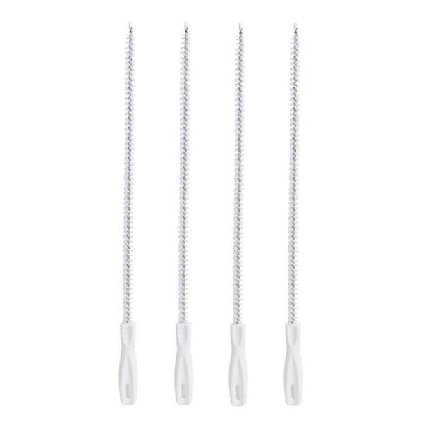 4pcs Pipe Brush Household Hair Cleaning Anti-Blockage Cleaning Rod Multi-Function Drainage Tools (White)