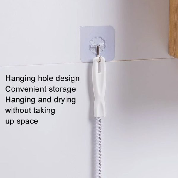 4pcs Pipe Brush Household Hair Cleaning Anti-Blockage Cleaning Rod Multi-Function Drainage Tools (White) - Image 6