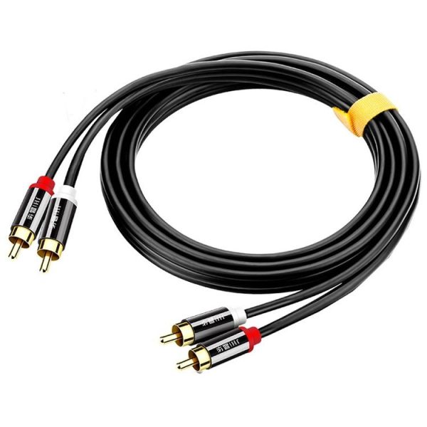 JINGHUA 2RCA Double Lotus Plug Audio Cable Left / Right Channel Stereo Amplifier Connection Wire, Length: 1.5m