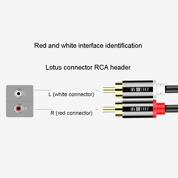 JINGHUA 2RCA Double Lotus Plug Audio Cable Left / Right Channel Stereo Amplifier Connection Wire, Length: 1.5m - Image 3