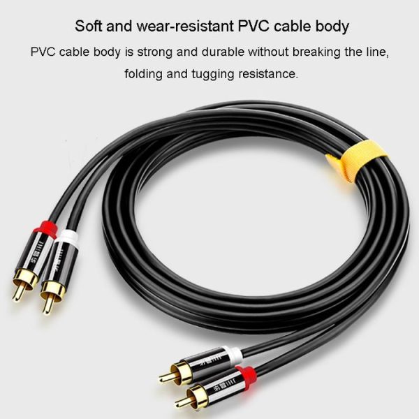 JINGHUA 2RCA Double Lotus Plug Audio Cable Left / Right Channel Stereo Amplifier Connection Wire, Length: 1.5m - Image 4