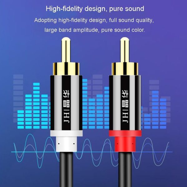 JINGHUA 2RCA Double Lotus Plug Audio Cable Left / Right Channel Stereo Amplifier Connection Wire, Length: 1.5m - Image 6