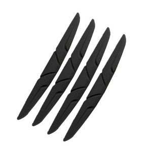 SHANSHI 4pcs / Pack 7753 Car Door Anti-Collision Silicone Strip Bumper Mirror Thickening Decorative Stickers (Black)