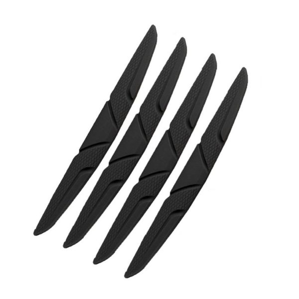 SHANSHI 4pcs / Pack 7753 Car Door Anti-Collision Silicone Strip Bumper Mirror Thickening Decorative Stickers (Black)