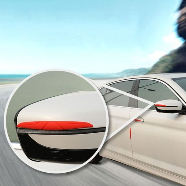 SHANSHI 4pcs / Pack 7753 Car Door Anti-Collision Silicone Strip Bumper Mirror Thickening Decorative Stickers (Black) - Image 2