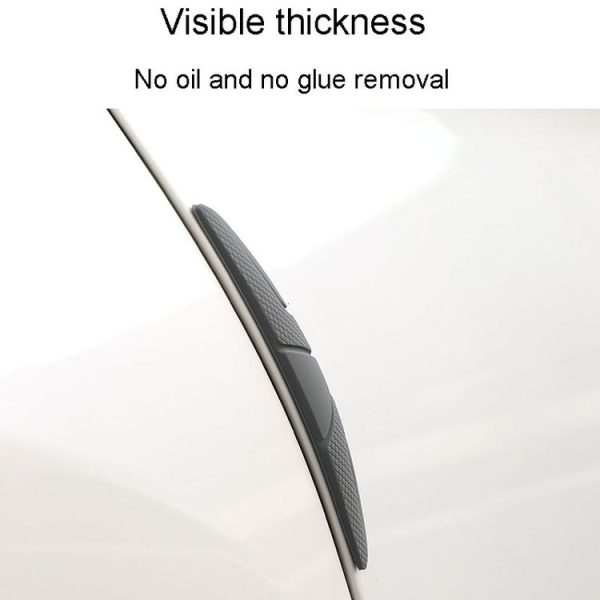 SHANSHI 4pcs / Pack 7753 Car Door Anti-Collision Silicone Strip Bumper Mirror Thickening Decorative Stickers (Black) - Image 3