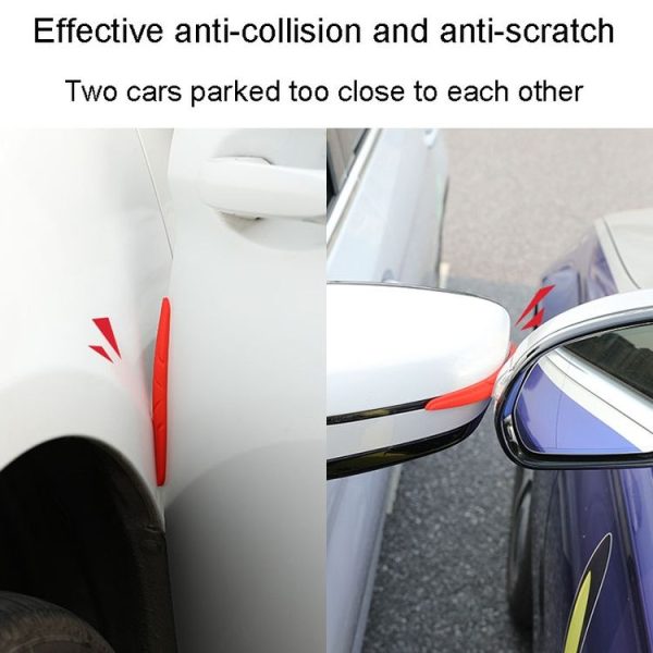 SHANSHI 4pcs / Pack 7753 Car Door Anti-Collision Silicone Strip Bumper Mirror Thickening Decorative Stickers (Black) - Image 8