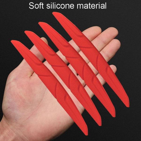 SHANSHI 4pcs / Pack 7753 Car Door Anti-Collision Silicone Strip Bumper Mirror Thickening Decorative Stickers (Black) - Image 9