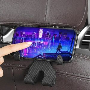 Car Storage Hook Rear Seat Invisible Multi-function Mobile Phone Holder (Black)