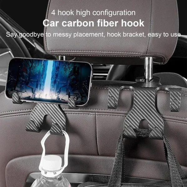 Car Storage Hook Rear Seat Invisible Multi-function Mobile Phone Holder (Black) - Image 4
