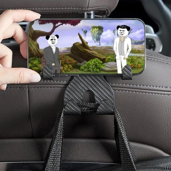 Car Storage Hook Rear Seat Invisible Multi-function Mobile Phone Holder (Black) - Image 5