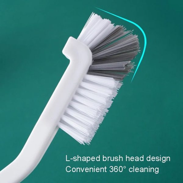 3pcs Cup Brush Cleaning Crayfish Brush Long Handle Hard Hair Multi-Function Cleaning Brush (Gray White) - Image 4