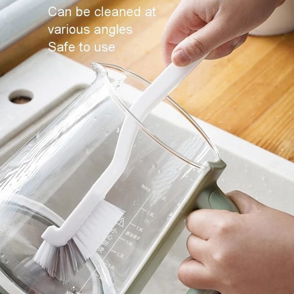 3pcs Cup Brush Cleaning Crayfish Brush Long Handle Hard Hair Multi-Function Cleaning Brush (Gray White) - Image 7