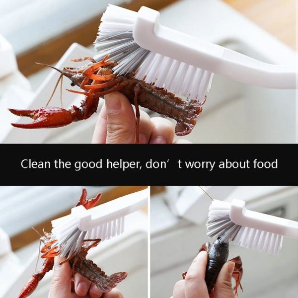 3pcs Cup Brush Cleaning Crayfish Brush Long Handle Hard Hair Multi-Function Cleaning Brush (Gray White) - Image 8