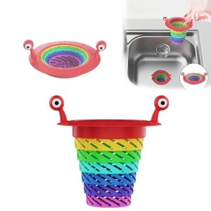 Retractable Rainbow Monster Universal Floor Drain Kitchen Sink Strainer (110x118mm)