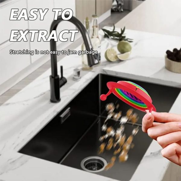 Retractable Rainbow Monster Universal Floor Drain Kitchen Sink Strainer (110x118mm) - Image 6