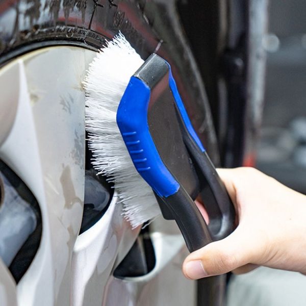 Car Tire Interior Mat Stiff Brush Cleaning Tool (Dark Blue)