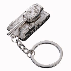 Men Car Pendant Personalized Tank World Model Keychain (Tank Silver)