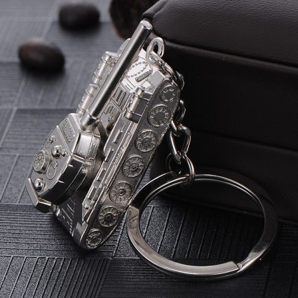 Men Car Pendant Personalized Tank World Model Keychain (Tank Silver) - Image 2