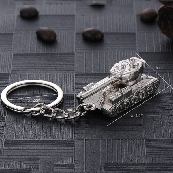Men Car Pendant Personalized Tank World Model Keychain (Tank Silver) - Image 3