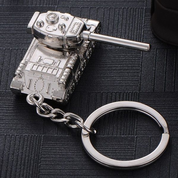Men Car Pendant Personalized Tank World Model Keychain (Tank Silver) - Image 4