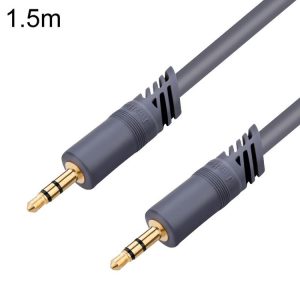 JINGHUA A240 3.5mm Male To Male Audio Cable Cell Phone Car Stereo Microphone Connection Wire, Size: 1.5m (Gray)