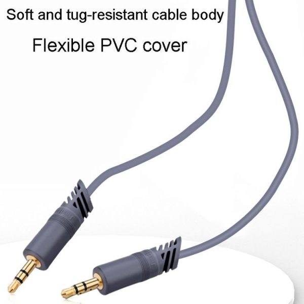 JINGHUA A240 3.5mm Male To Male Audio Cable Cell Phone Car Stereo Microphone Connection Wire, Size: 1.5m (Gray) - Image 2
