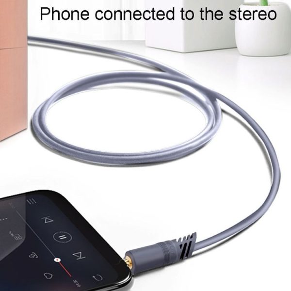 JINGHUA A240 3.5mm Male To Male Audio Cable Cell Phone Car Stereo Microphone Connection Wire, Size: 1.5m (Gray) - Image 3