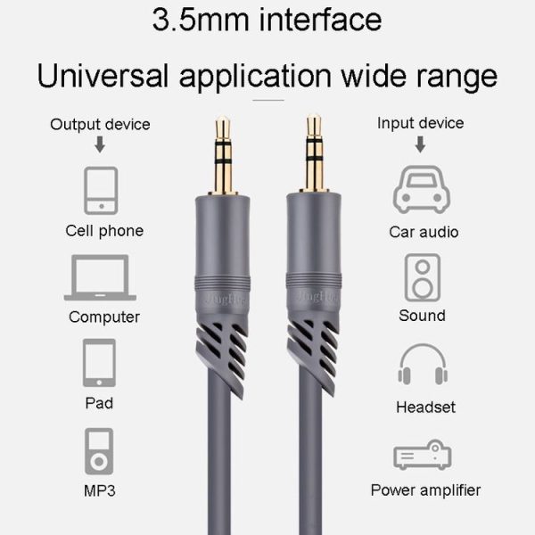 JINGHUA A240 3.5mm Male To Male Audio Cable Cell Phone Car Stereo Microphone Connection Wire, Size: 1.5m (Gray) - Image 5