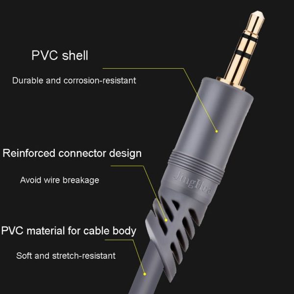 JINGHUA A240 3.5mm Male To Male Audio Cable Cell Phone Car Stereo Microphone Connection Wire, Size: 1.5m (Gray) - Image 6