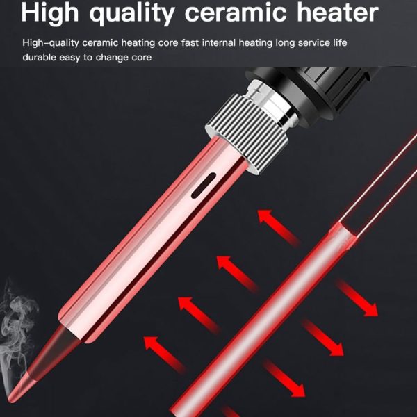 10pcs / Set 80W Internal Heating Welding Digital Display Soldering Iron Temperature Adjustment Set, Model: Black EU Plug - Image 10