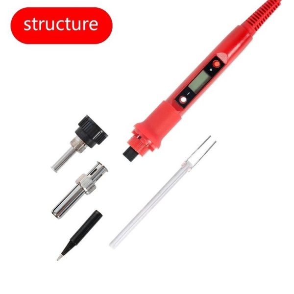10pcs / Set 80W Internal Heating Welding Digital Display Soldering Iron Temperature Adjustment Set, Model: Black EU Plug - Image 3