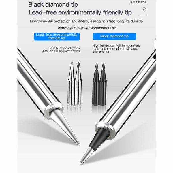 10pcs / Set 80W Internal Heating Welding Digital Display Soldering Iron Temperature Adjustment Set, Model: Black EU Plug - Image 5