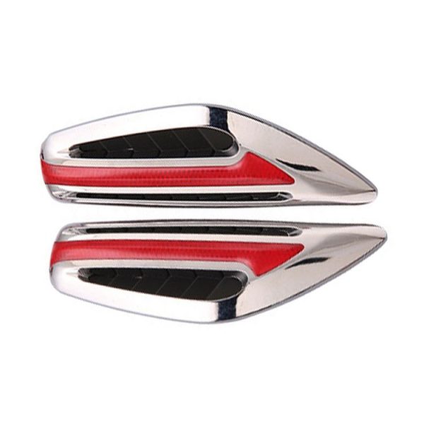 2pcs Car Fender Blade Dynamic Side Marker Lights 12V LED High Bright Daytime Running Lights (Red)