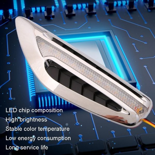 2pcs Car Fender Blade Dynamic Side Marker Lights 12V LED High Bright Daytime Running Lights (Red) - Image 8