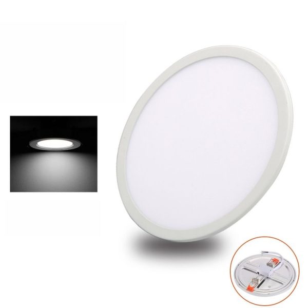 LED Round Ultra-thin Downlight Adjustable Recessed Panel Light, Power Source: 6W (White light)