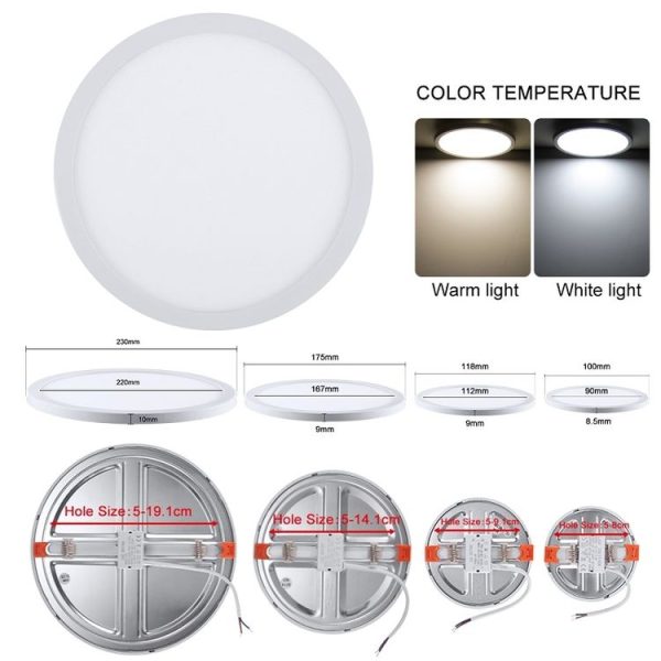 LED Round Ultra-thin Downlight Adjustable Recessed Panel Light, Power Source: 6W (White light) - Image 2
