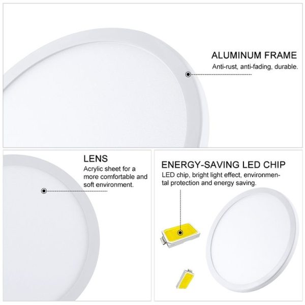 LED Round Ultra-thin Downlight Adjustable Recessed Panel Light, Power Source: 6W (White light) - Image 7